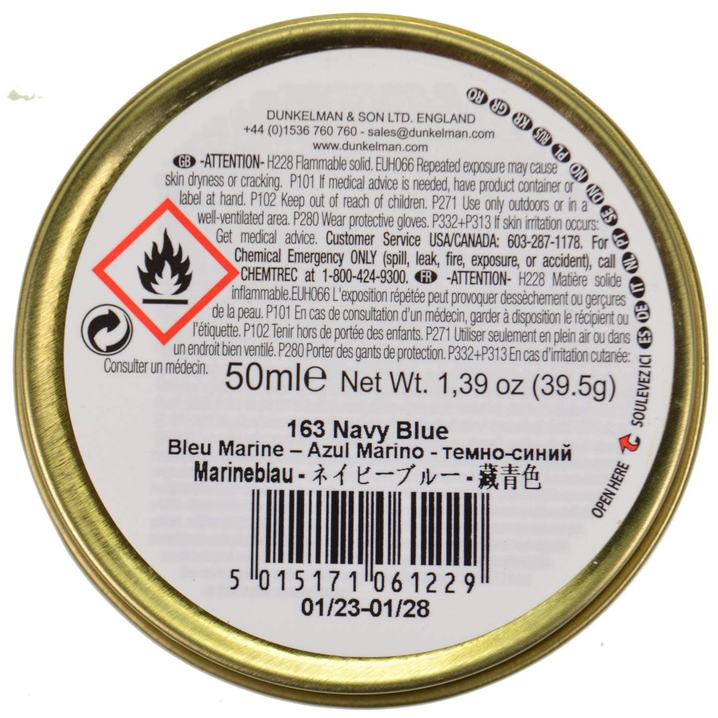 Dasco Wax Shoe Polish - Navy No. 163