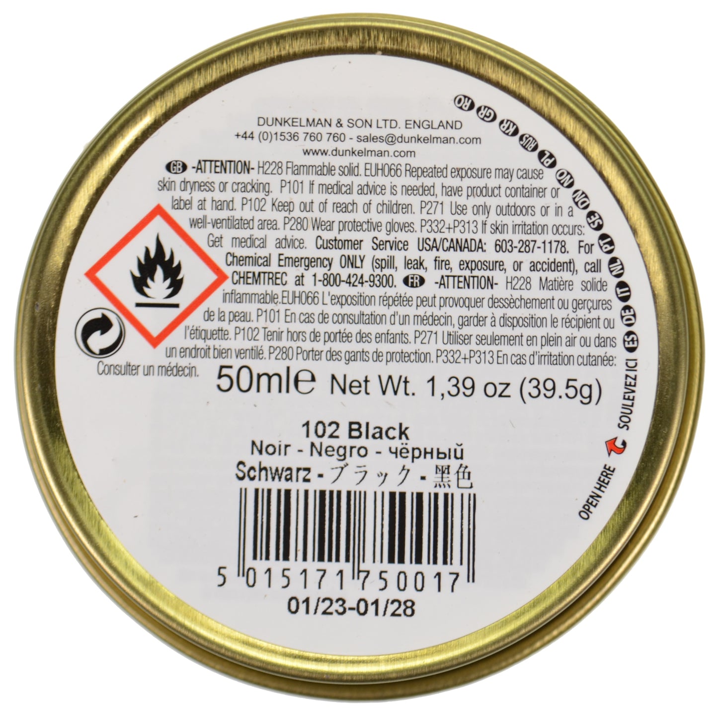 Dasco Wax Shoe Polish - Black No. 102