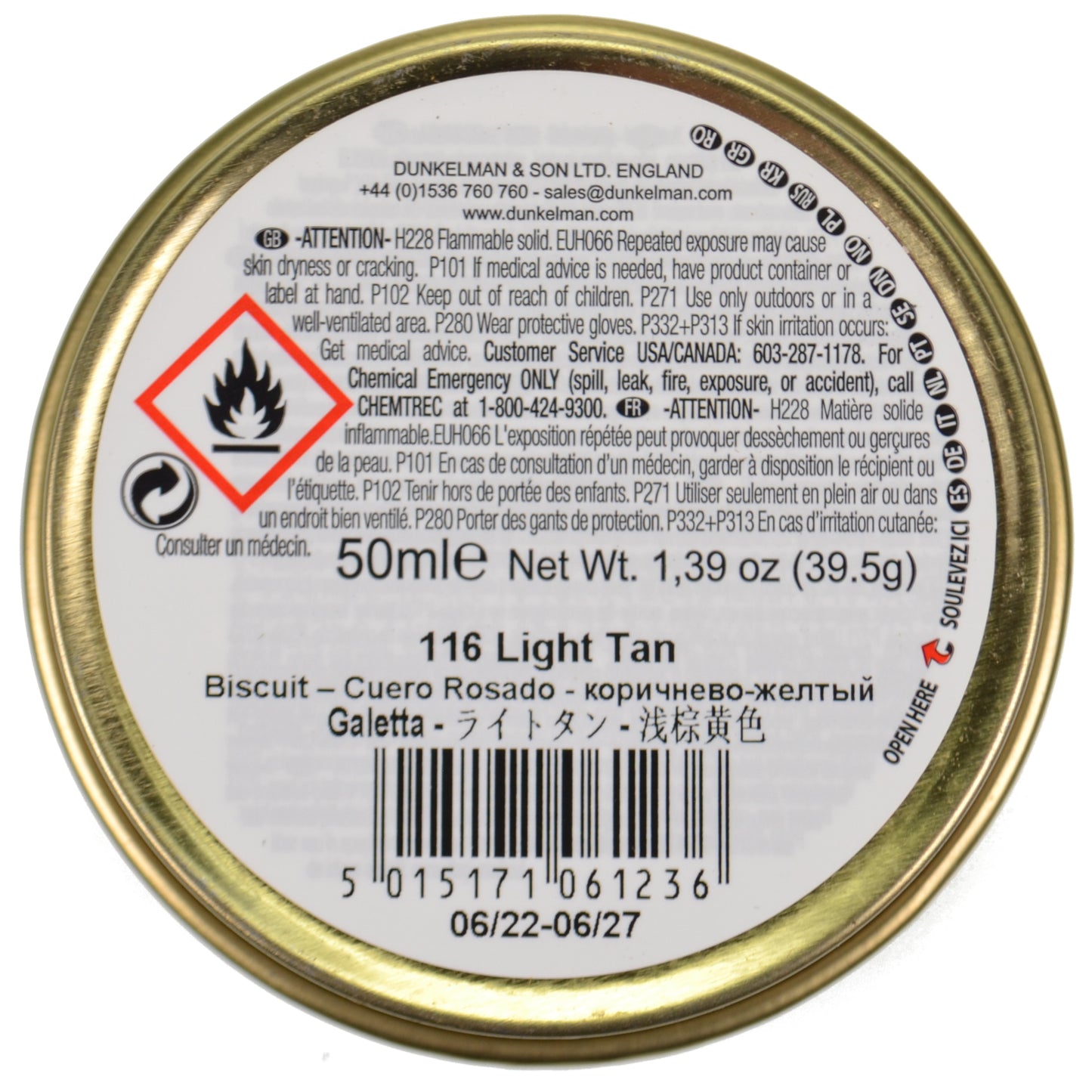 Dasco Wax Shoe Polish - Light Tan No. 116