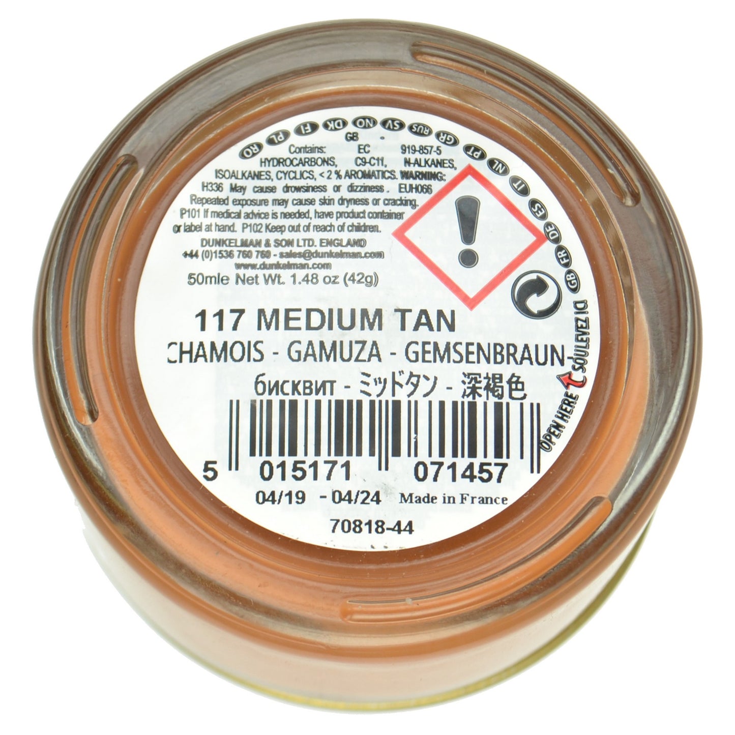 Dasco Shoe Cream Shoe Polish with Beeswax - Mid Tan No.117.