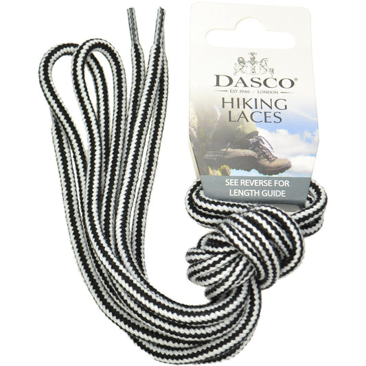140cm Dasco Cord Hiking and Walking Boot Shoe Laces - Black & White