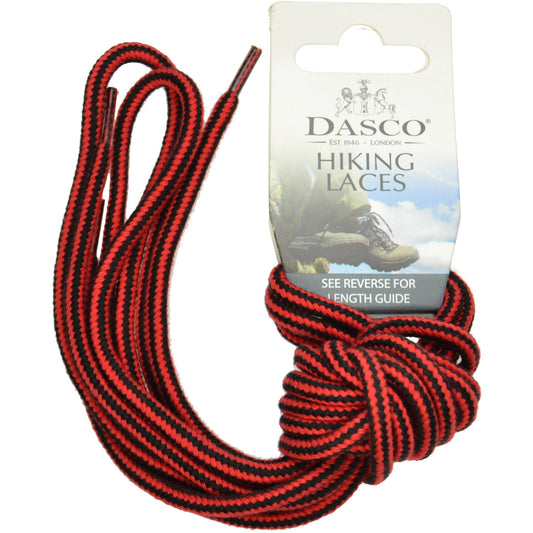 140cm Dasco Cord Hiking and Walking Boot Shoe Laces - Black & Red
