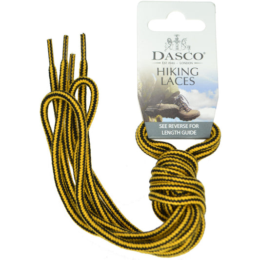 140cm Dasco Cord Hiking and Walking Boot Shoe Laces - Yellow & Black