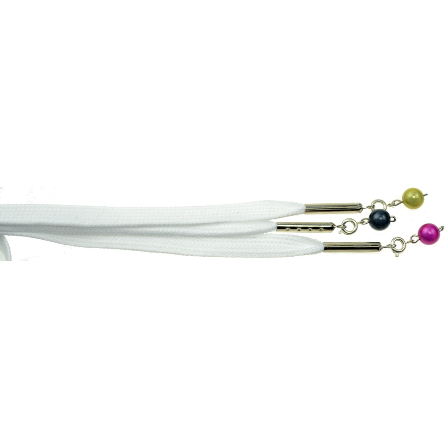 120cm Flat glitzy white Shoe Laces - with dangly bits!