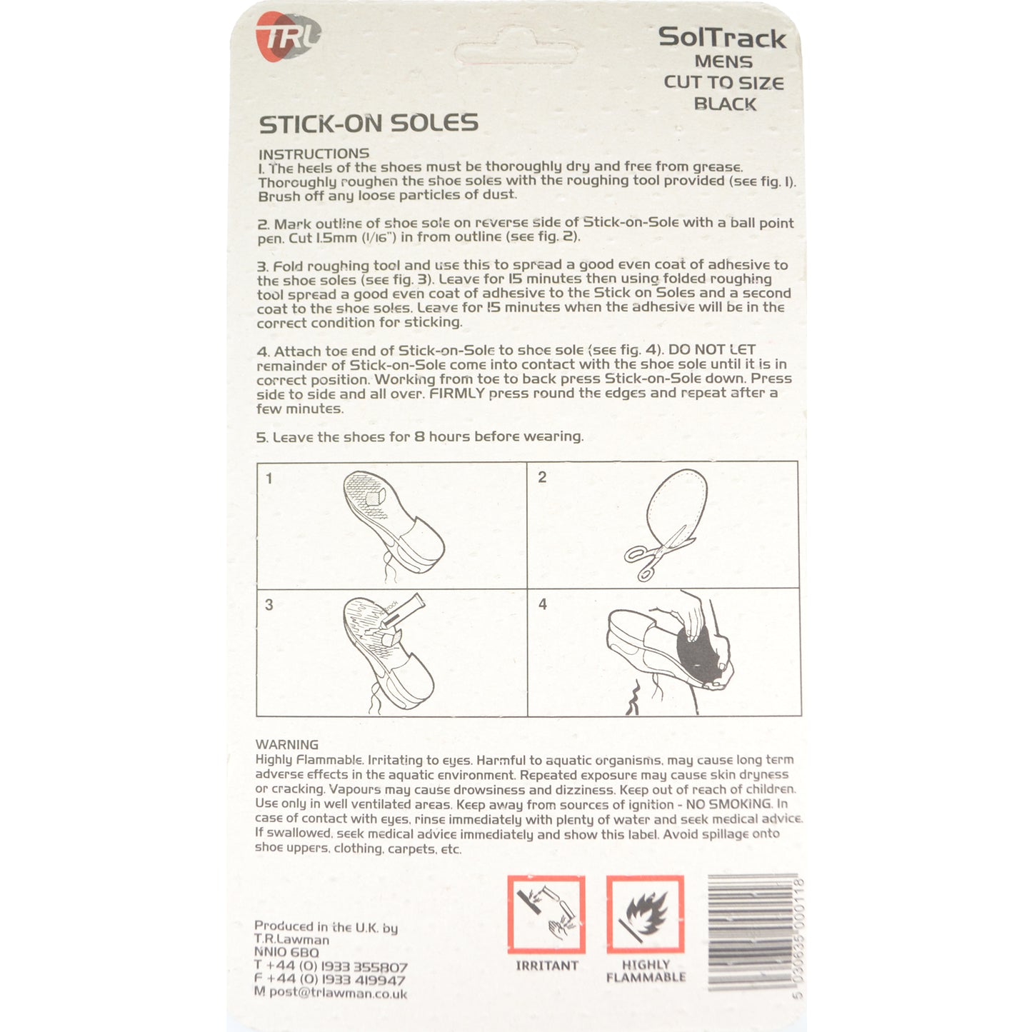 Men's Soltrack DIY Rubber Stick on Soles - Black