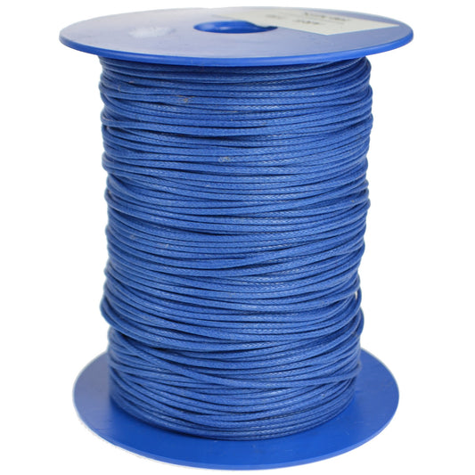 Round Wax Cotton Shoe Laces - Mid Blue (per metre)