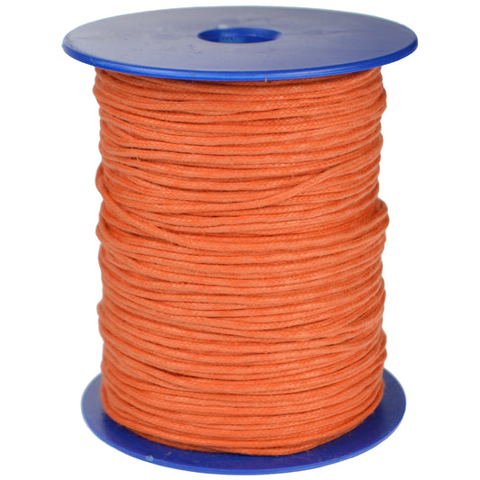 Round Wax Cotton Shoe Laces - Orange (per metre)