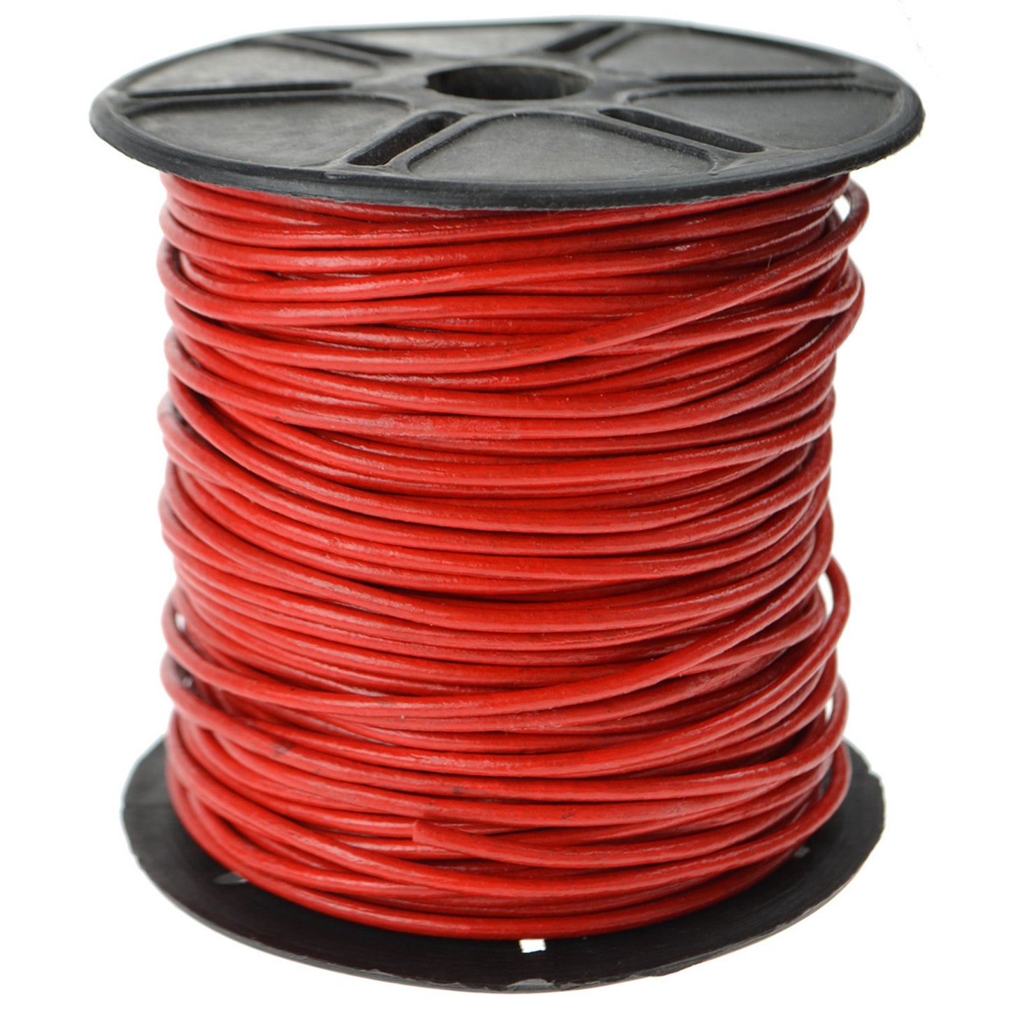 Thin Round Leather Shoe Laces - Red 2mm