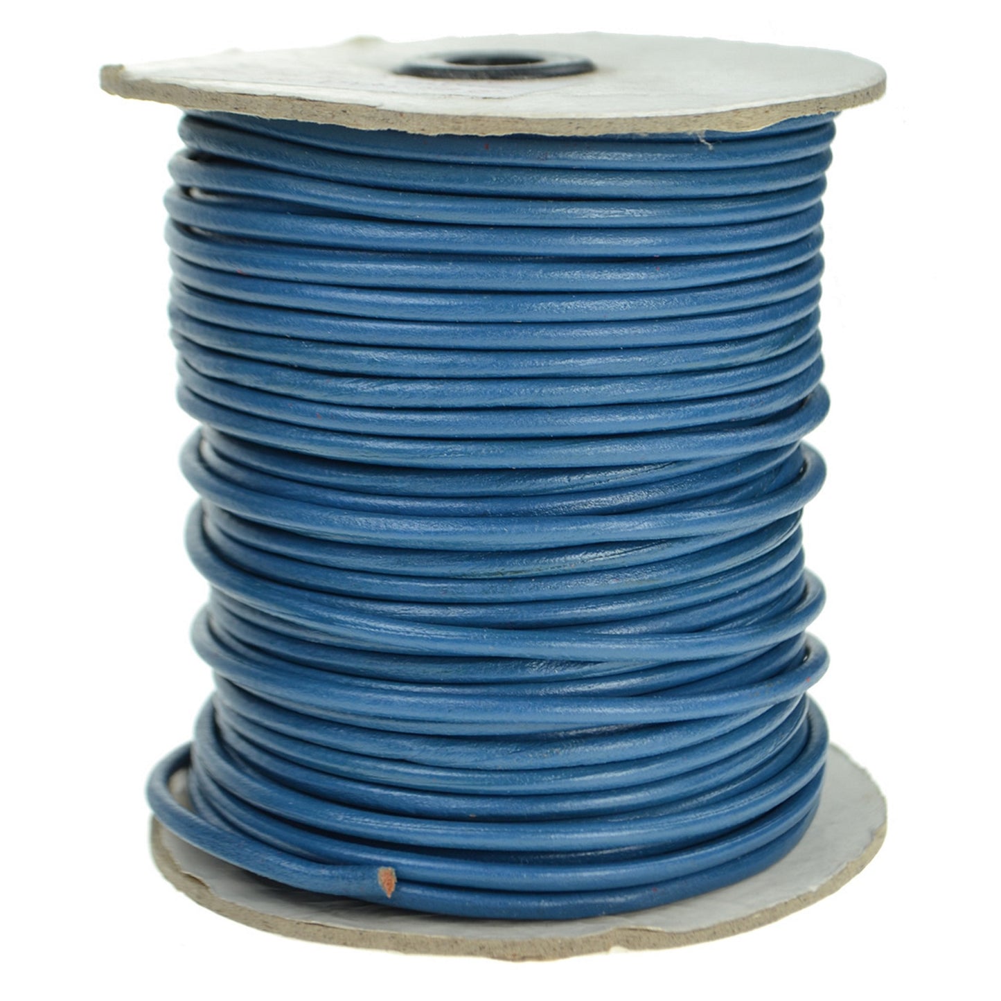 Round Leather Shoe Laces - Blue 3mm