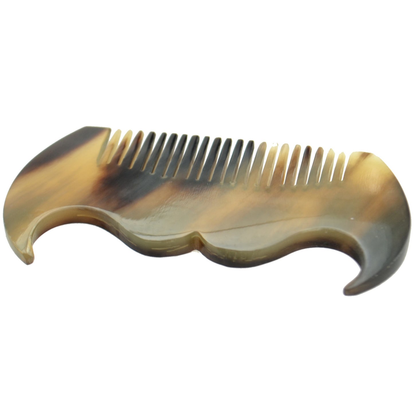 Real Horn Moustache Comb in Presentation Box - 7cm Long