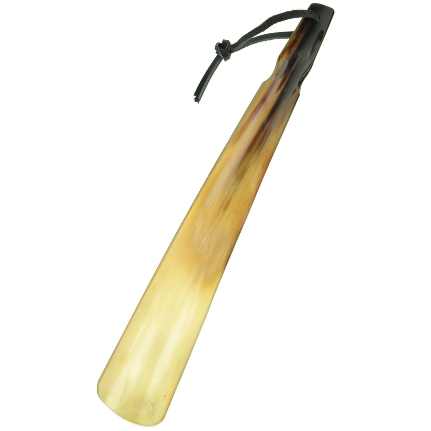15", 38cm long - Flat Handcrafted Real Horn Shoe Horn