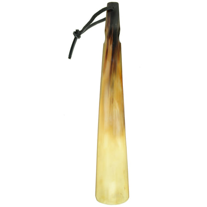 15", 38cm long - Flat Handcrafted Real Horn Shoe Horn