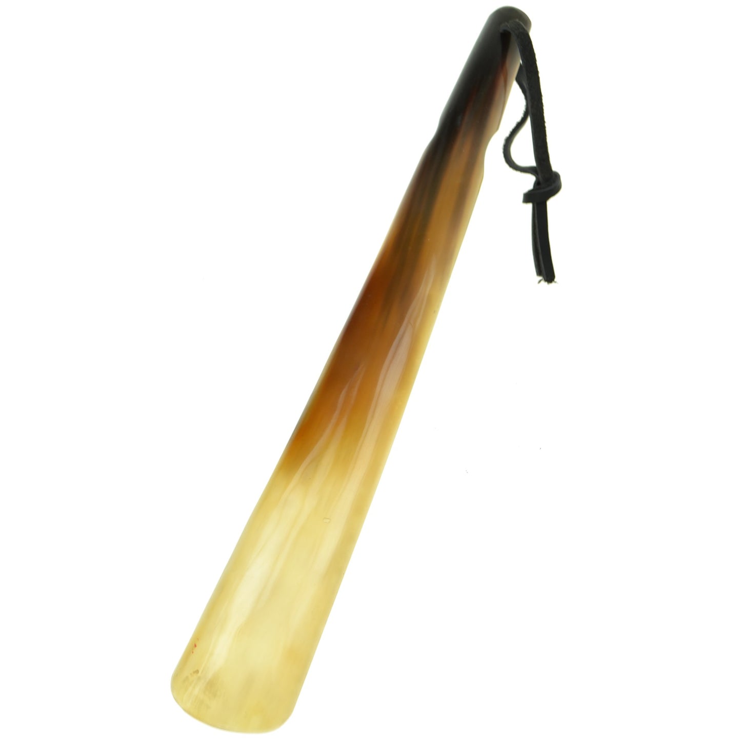 15", 38cm long - Flat Handcrafted Real Horn Shoe Horn