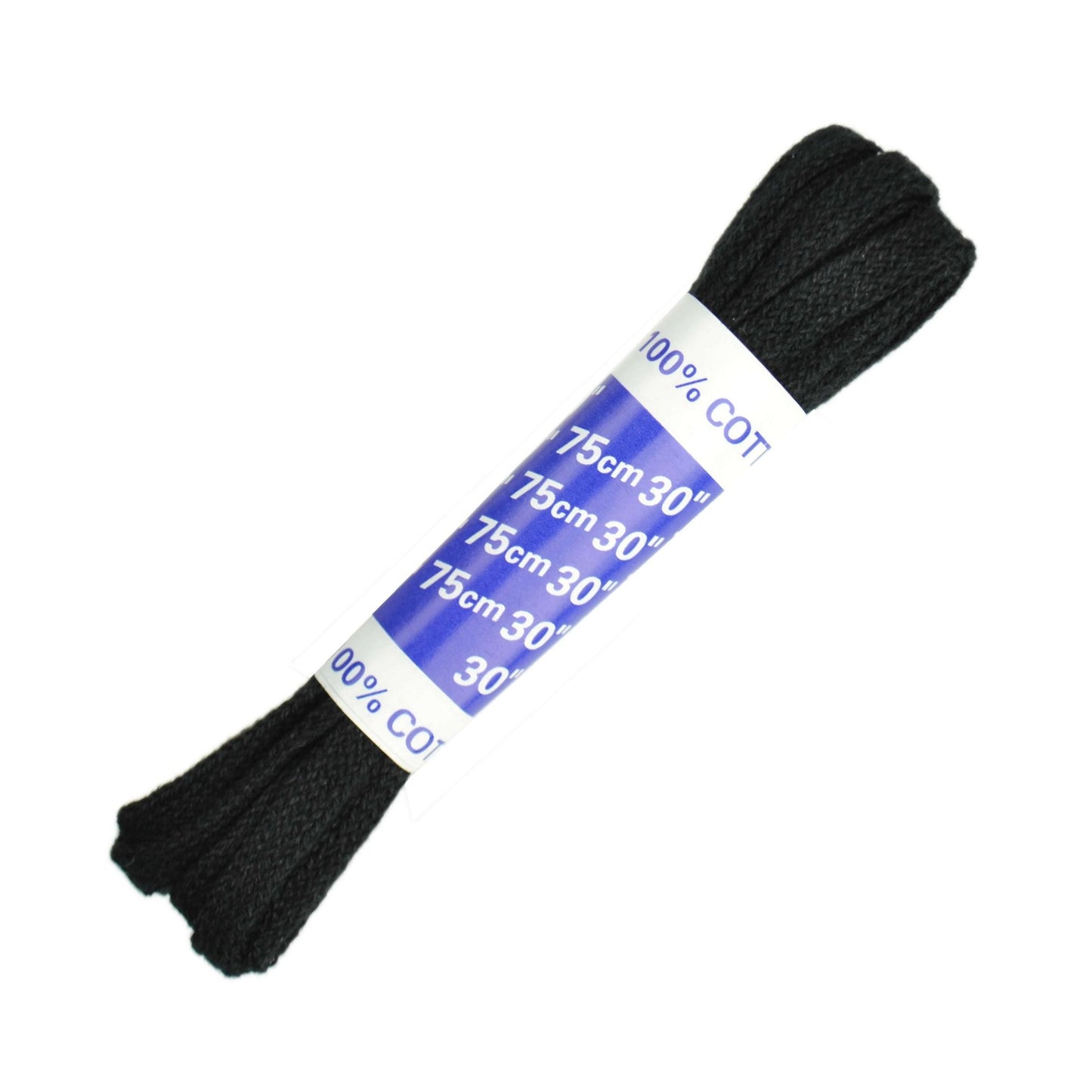 75cm Flat Shoe Laces - Black 5mm