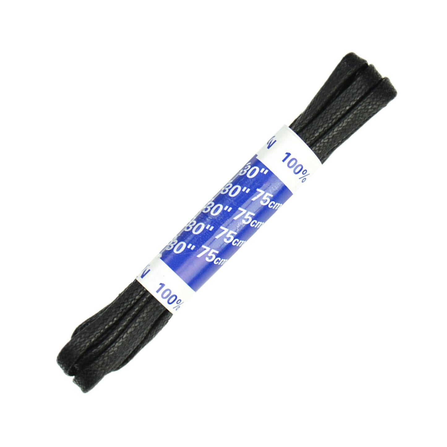 75cm Flat Wax Shoe Laces - Black 5mm