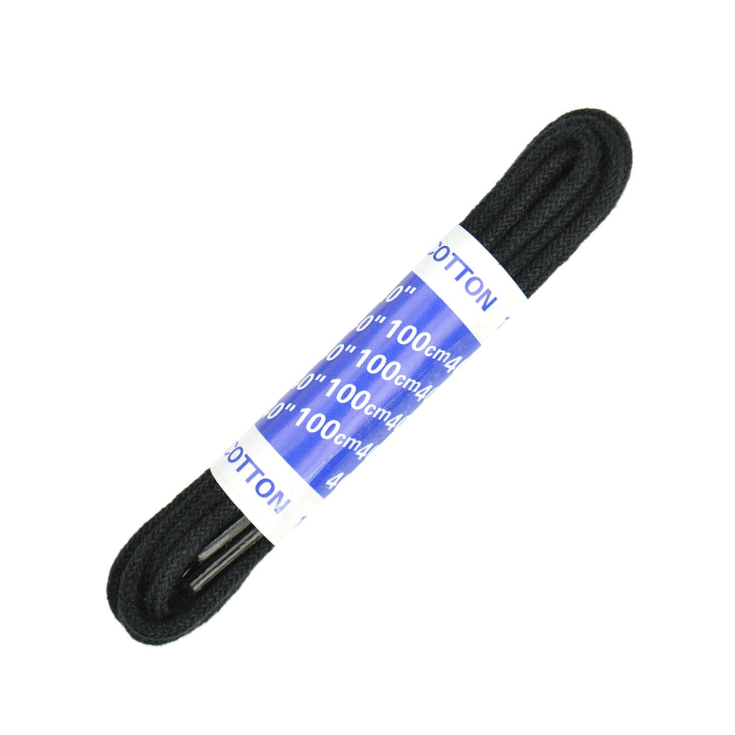 100cm Round Shoe Laces - Black 2mm cotton