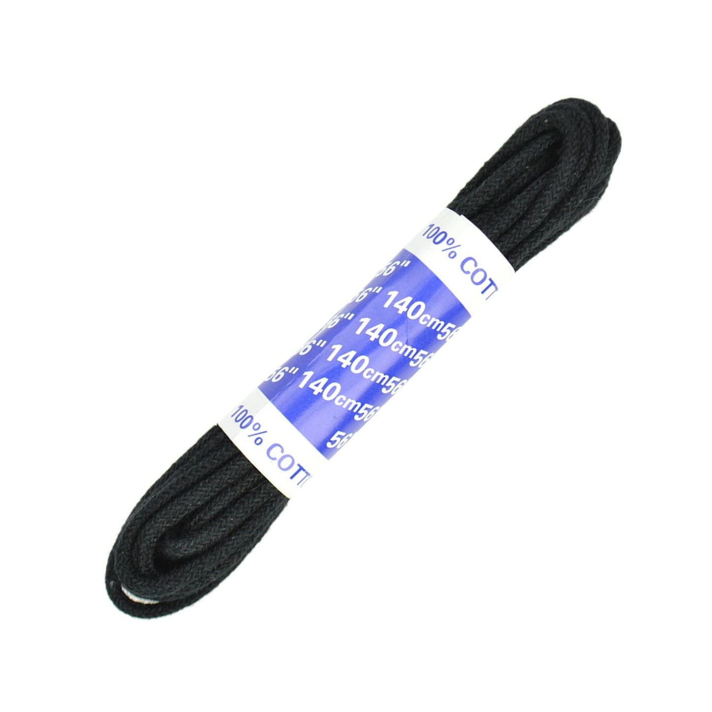 140cm Round cotton Shoe Laces - Black