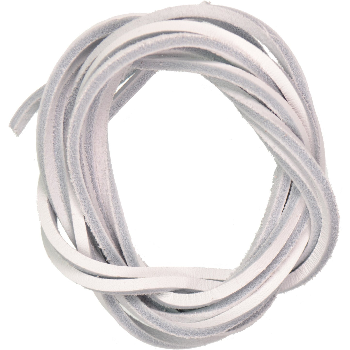 120cm Leather Shoe Laces - White