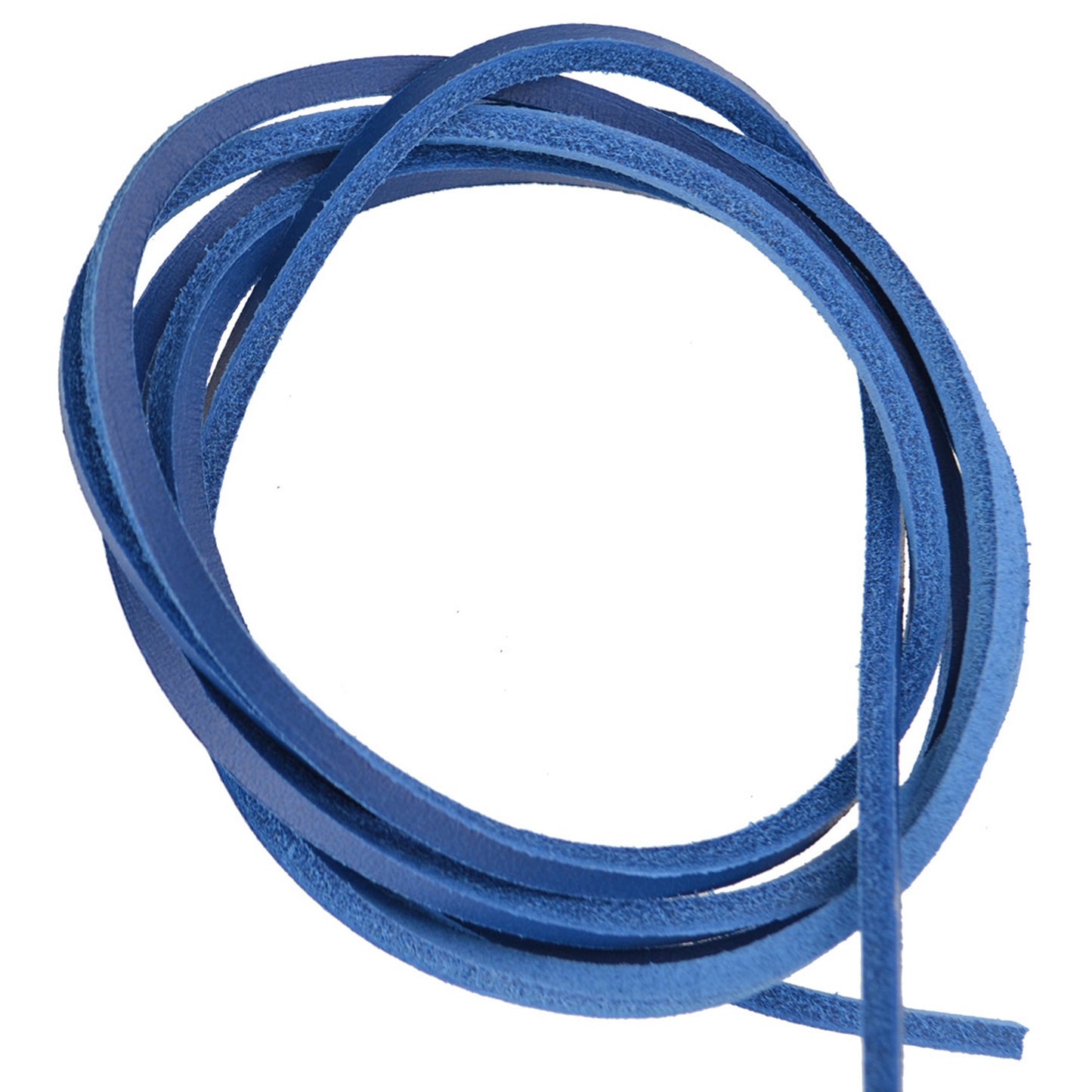 120cm Leather Shoe Laces - Electric Blue