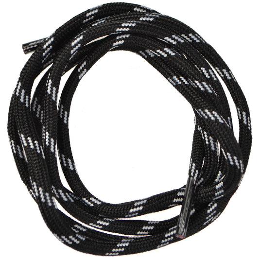 120cm Round Trainer - Walking Boot Shoe Laces - Black with White