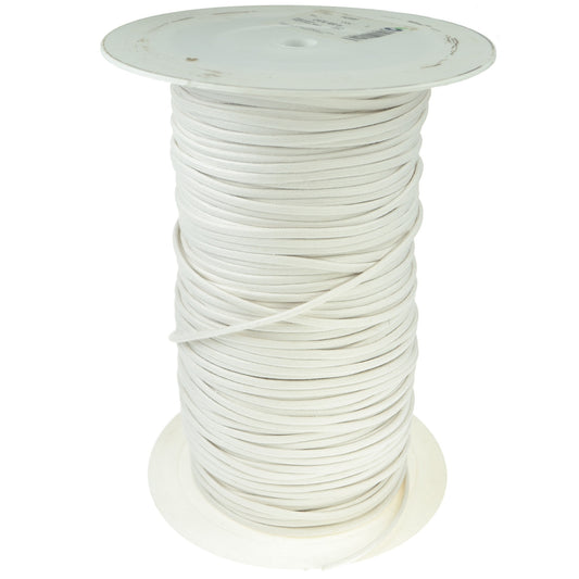 Broad Waxed Cotton Shoe Laces - White 4mm (per metre)