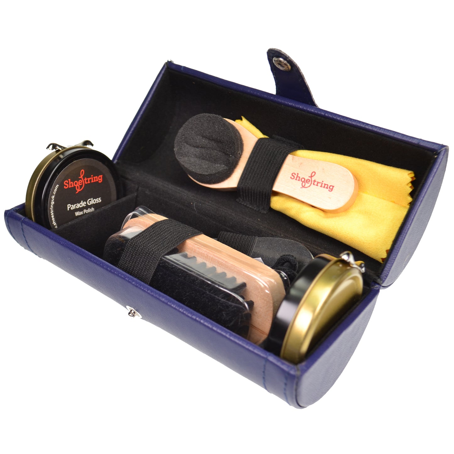 Shoe Cleaning Kit - Barrel Shaped Leather Style Shoe Cleaning Kit with Contents