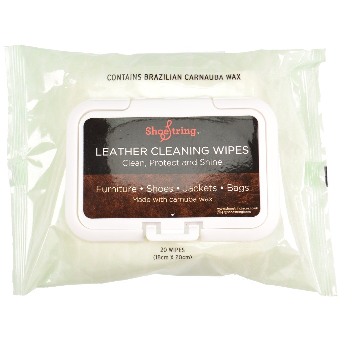 Leather Cleaning Wipes with Carnuaba Wax