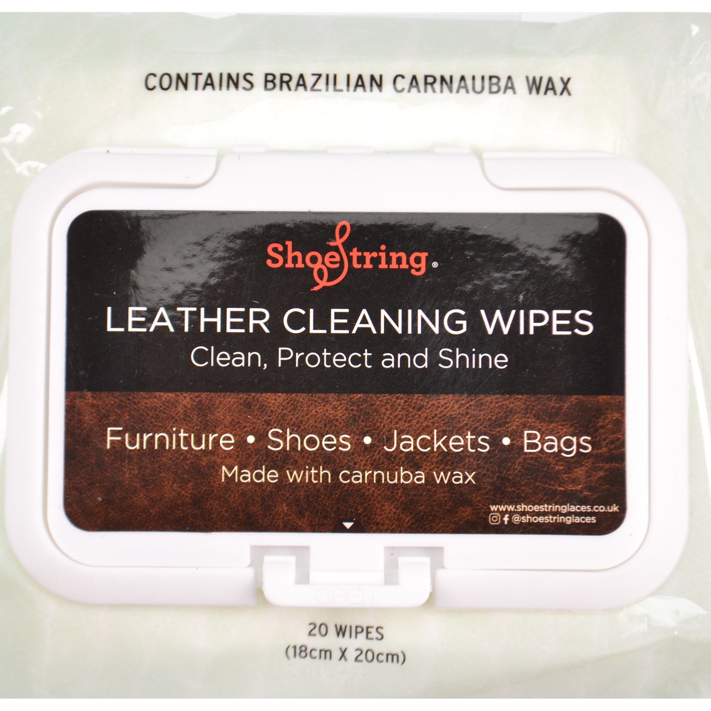 Leather Cleaning Wipes with Carnuaba Wax