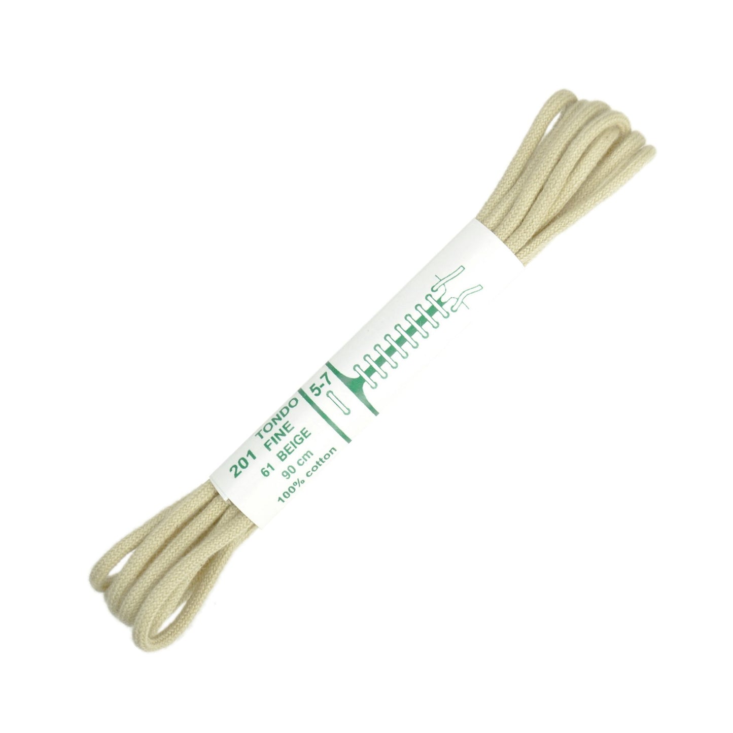 90cm Premium Round Shoe Laces - Beige 2mm