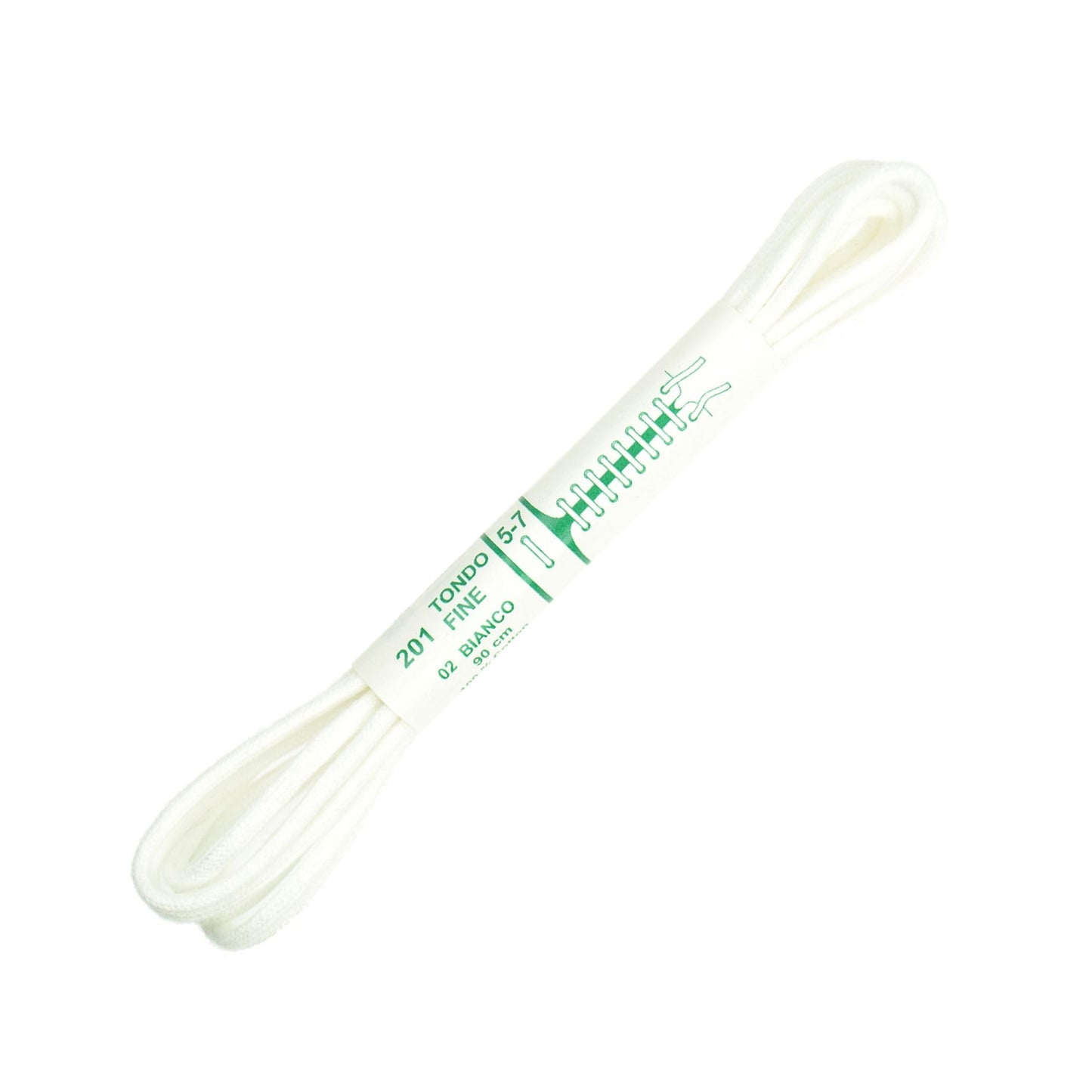 90cm Premium Round Shoe Laces - White 2mm