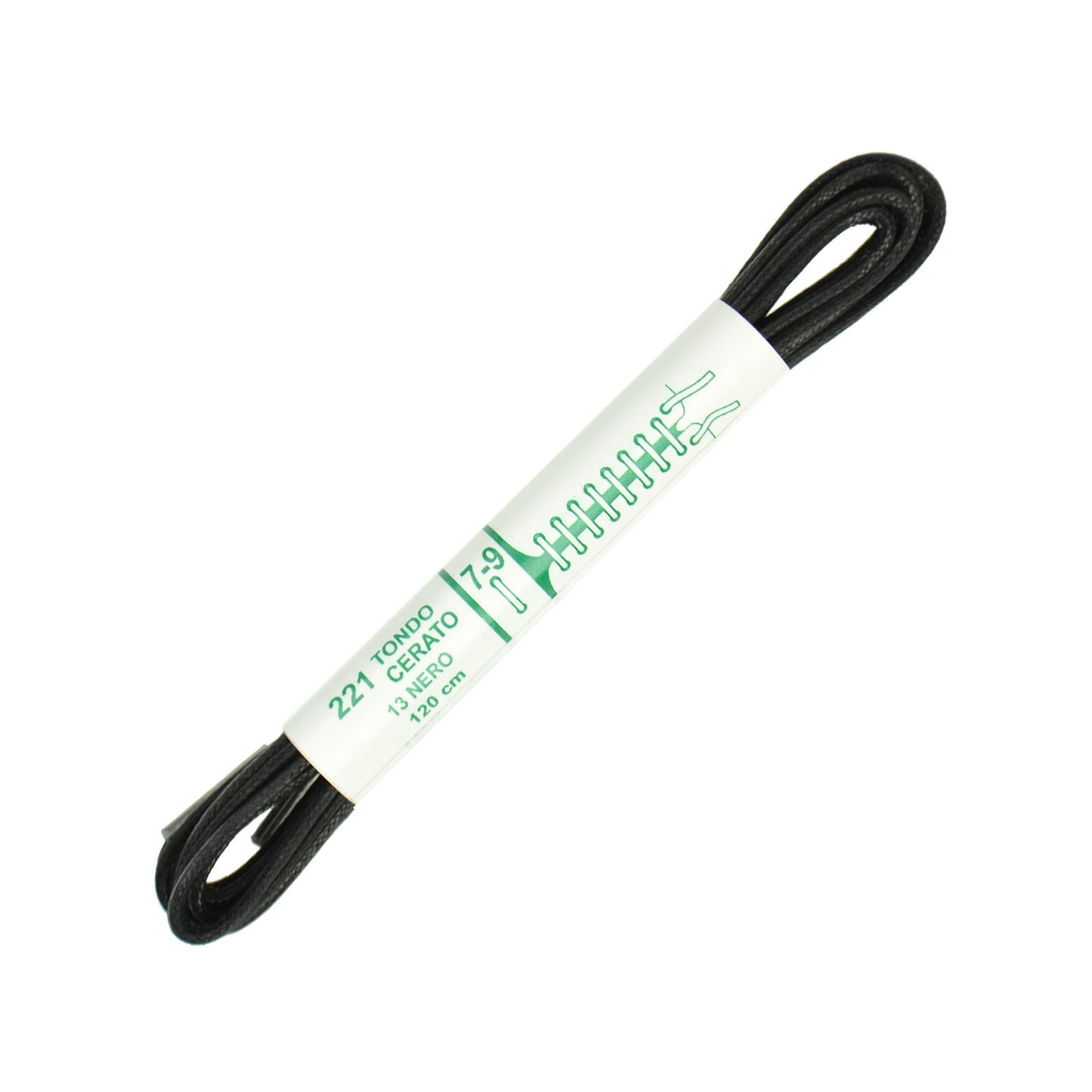 120cm Premium Wax Round Shoe Laces - Black 2mm