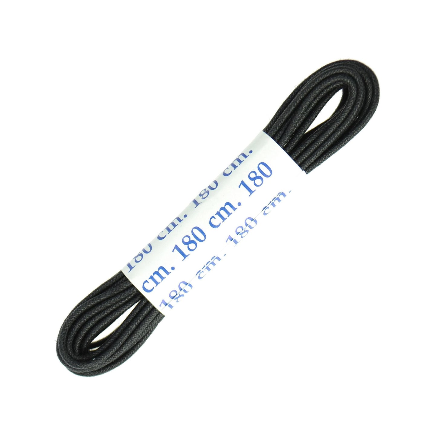 180cm Premium Wax Round Shoe Laces - Black 2mm