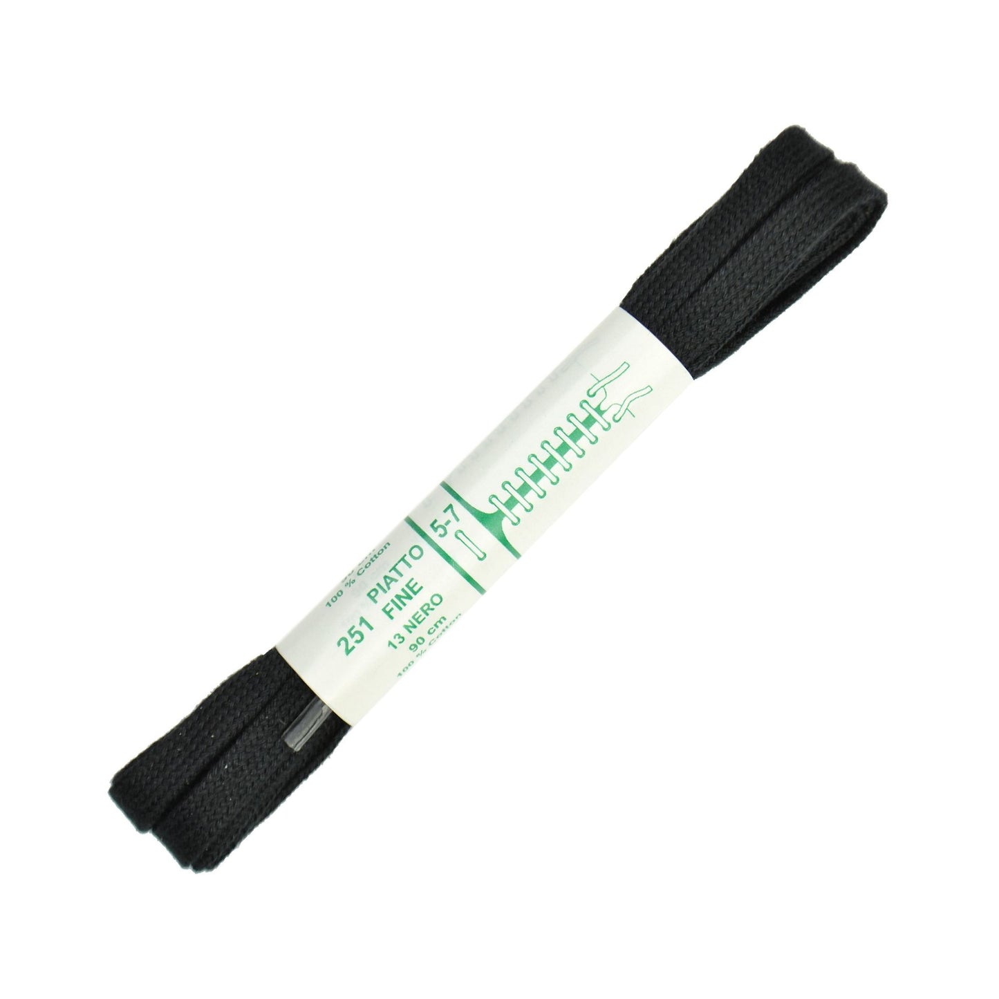 90cm Premium Flat Shoe Laces - Black 6mm