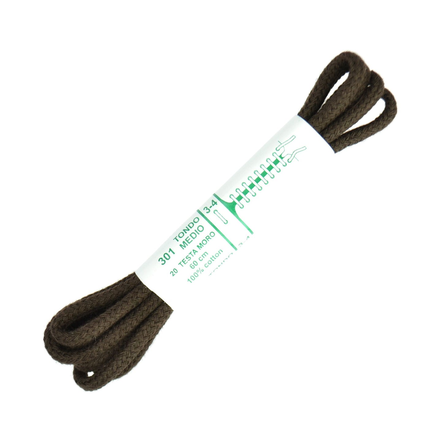 60cm Premium Cord Shoe Laces - Dark Brown 4mm