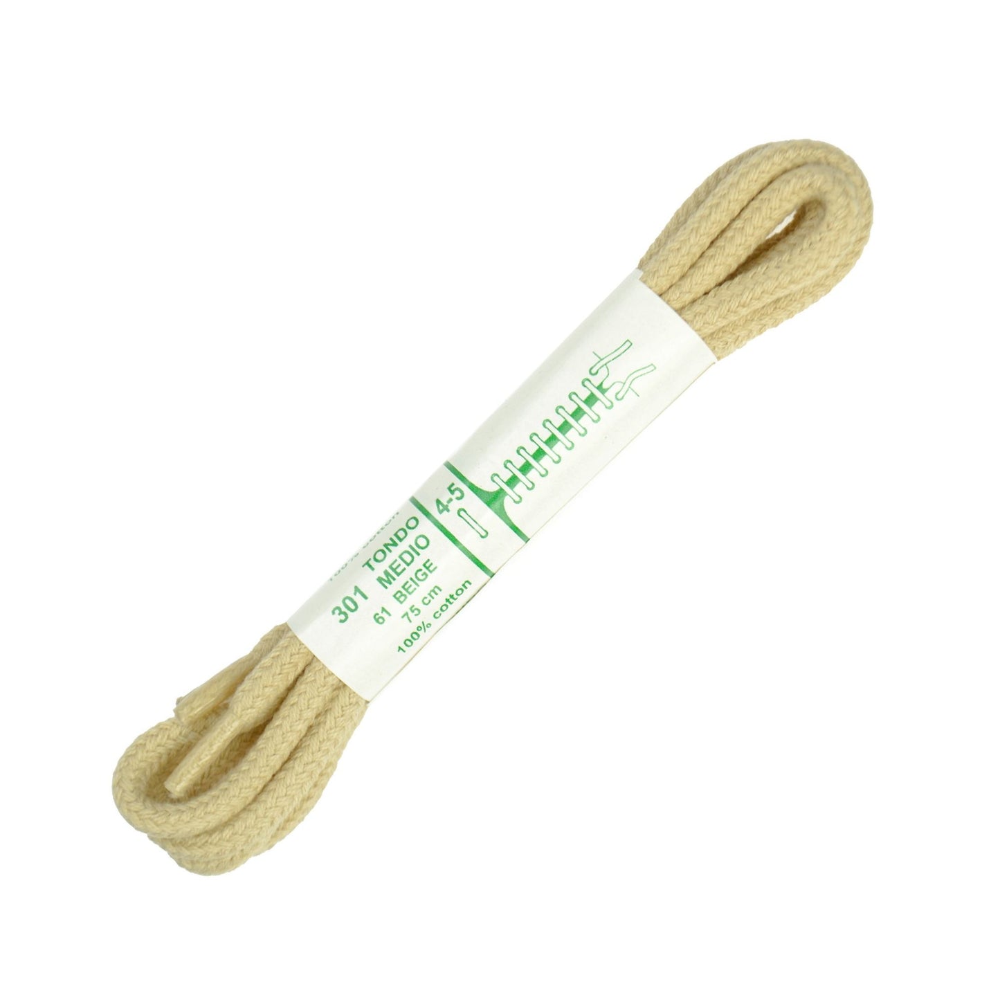 75cm Premium Cord Shoe Laces - Beige 4mm