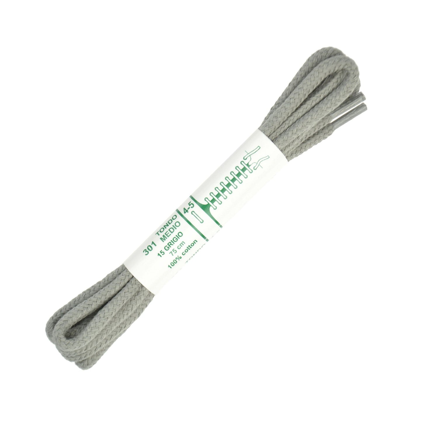 75cm Premium Cord Shoe Laces - Grey 4mm