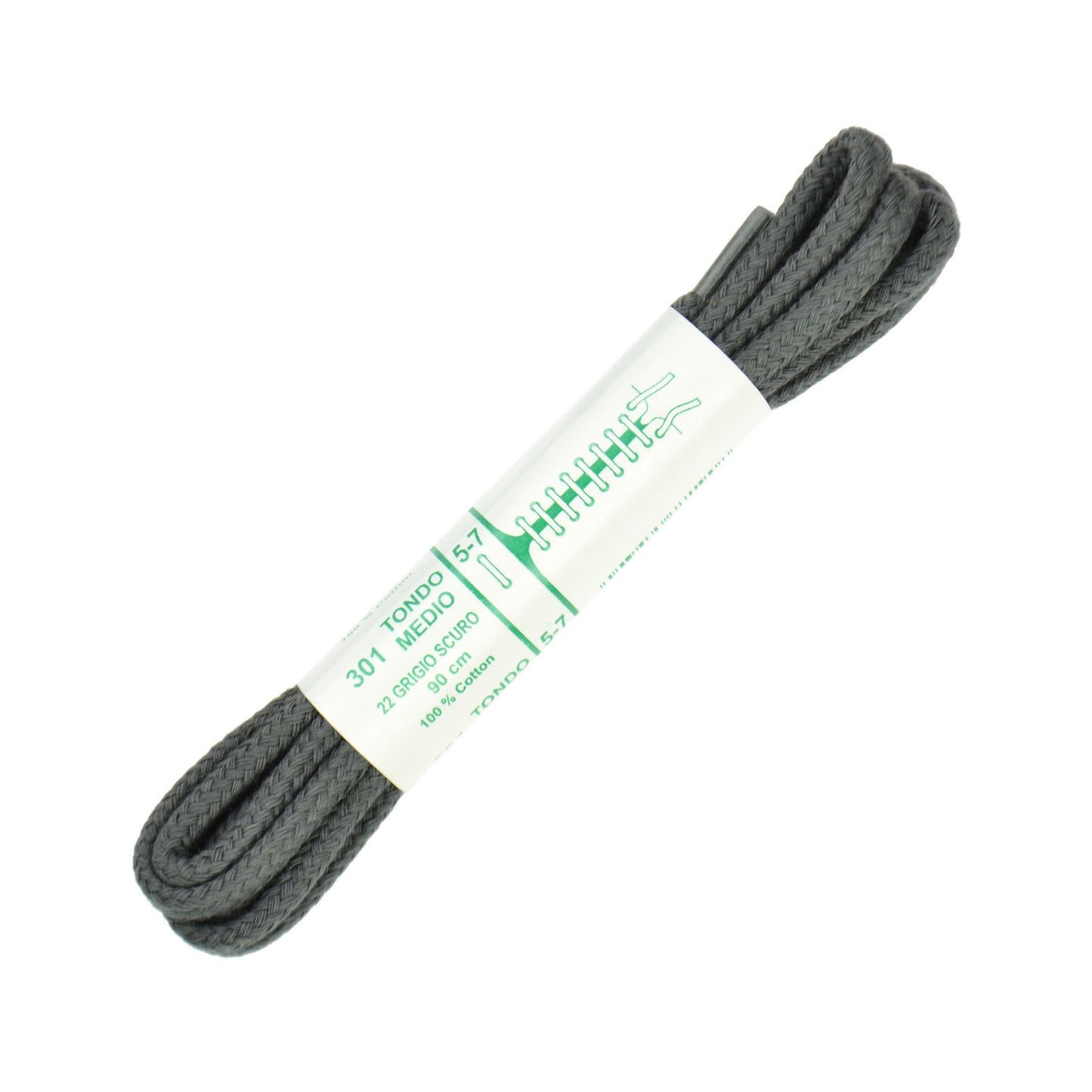 90cm Premium Cord Shoe Laces - Dark Grey 4mm