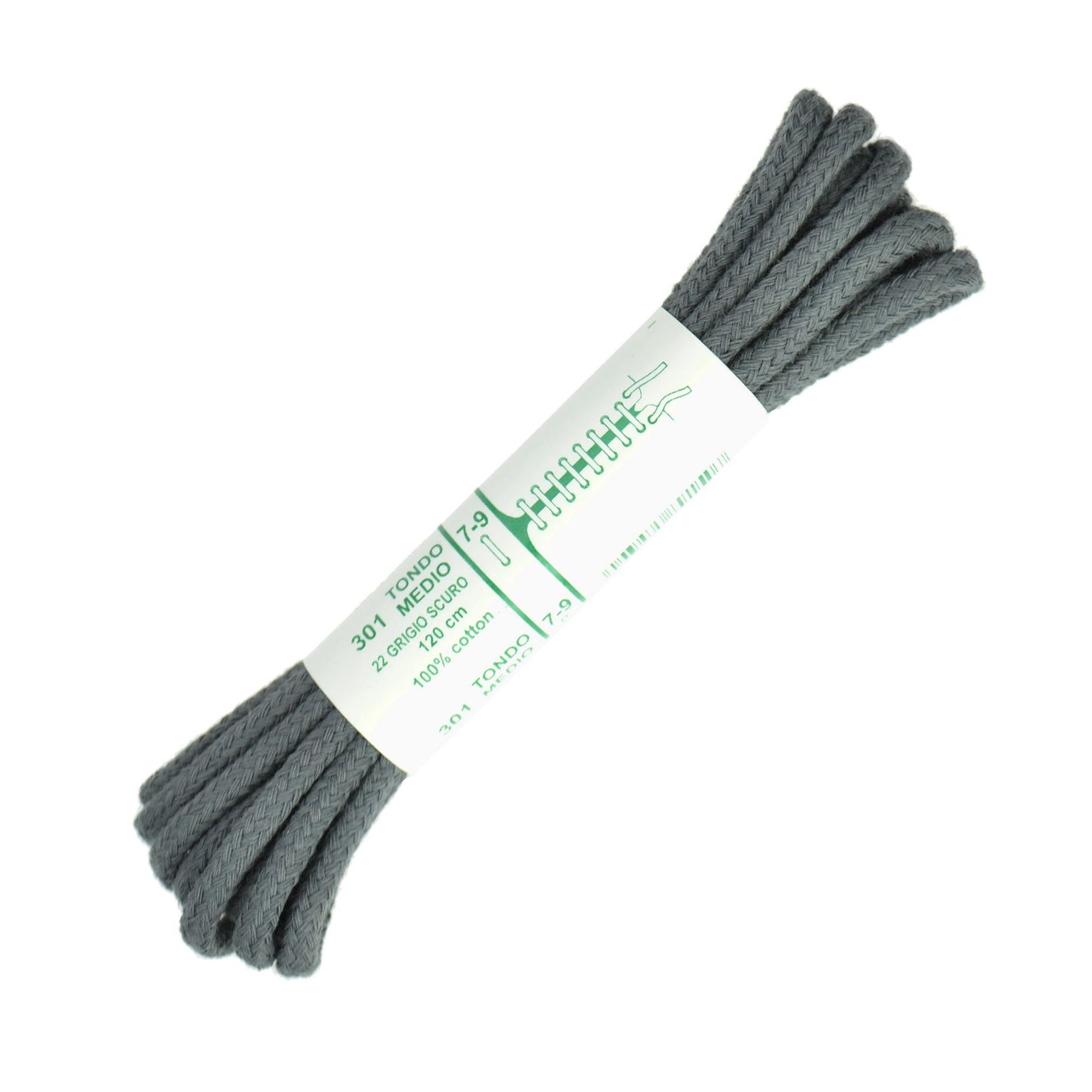 120cm Premium Cord Shoe Laces - Dark Grey 4mm