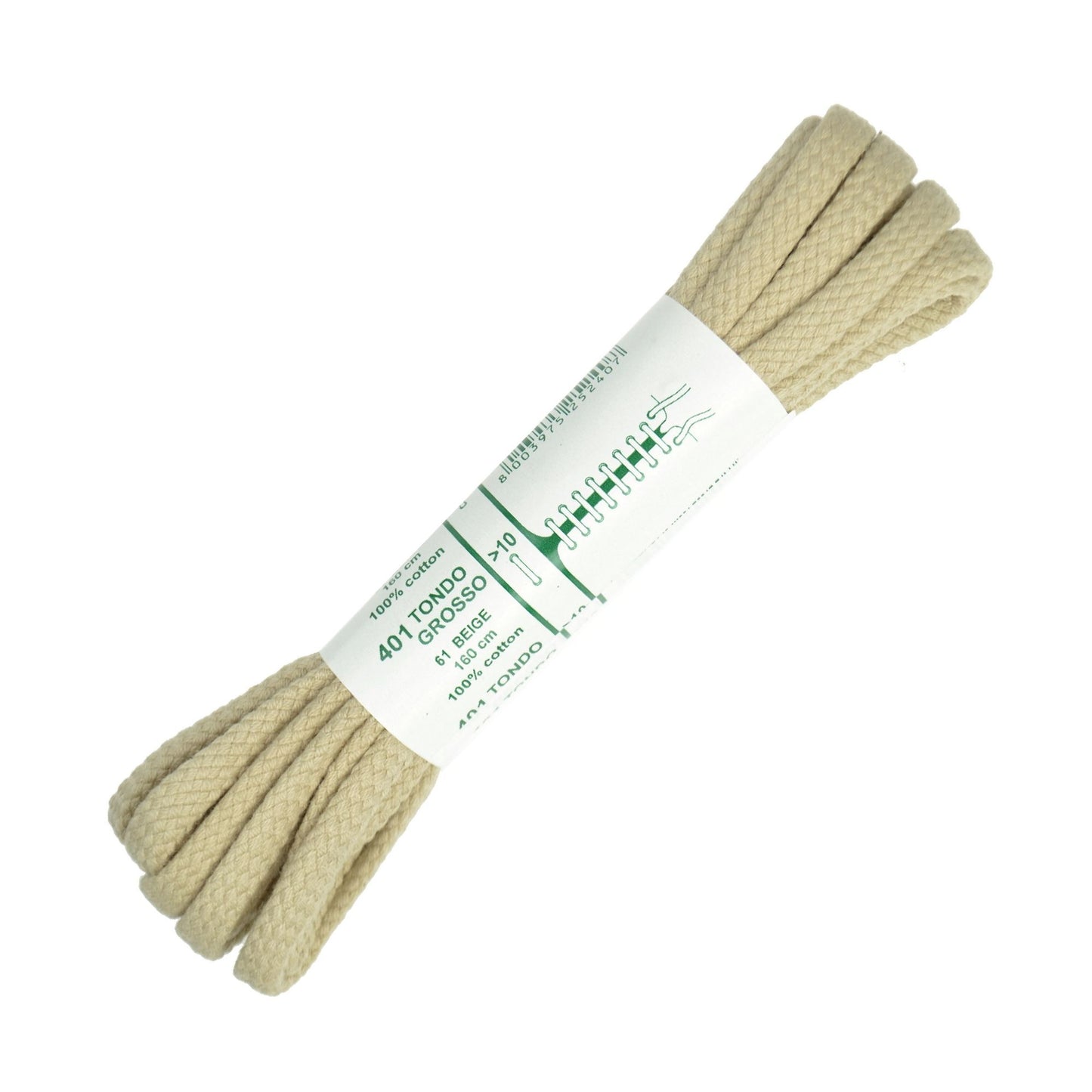 160cm Premium Cord Shoe Laces - Beige 6mm