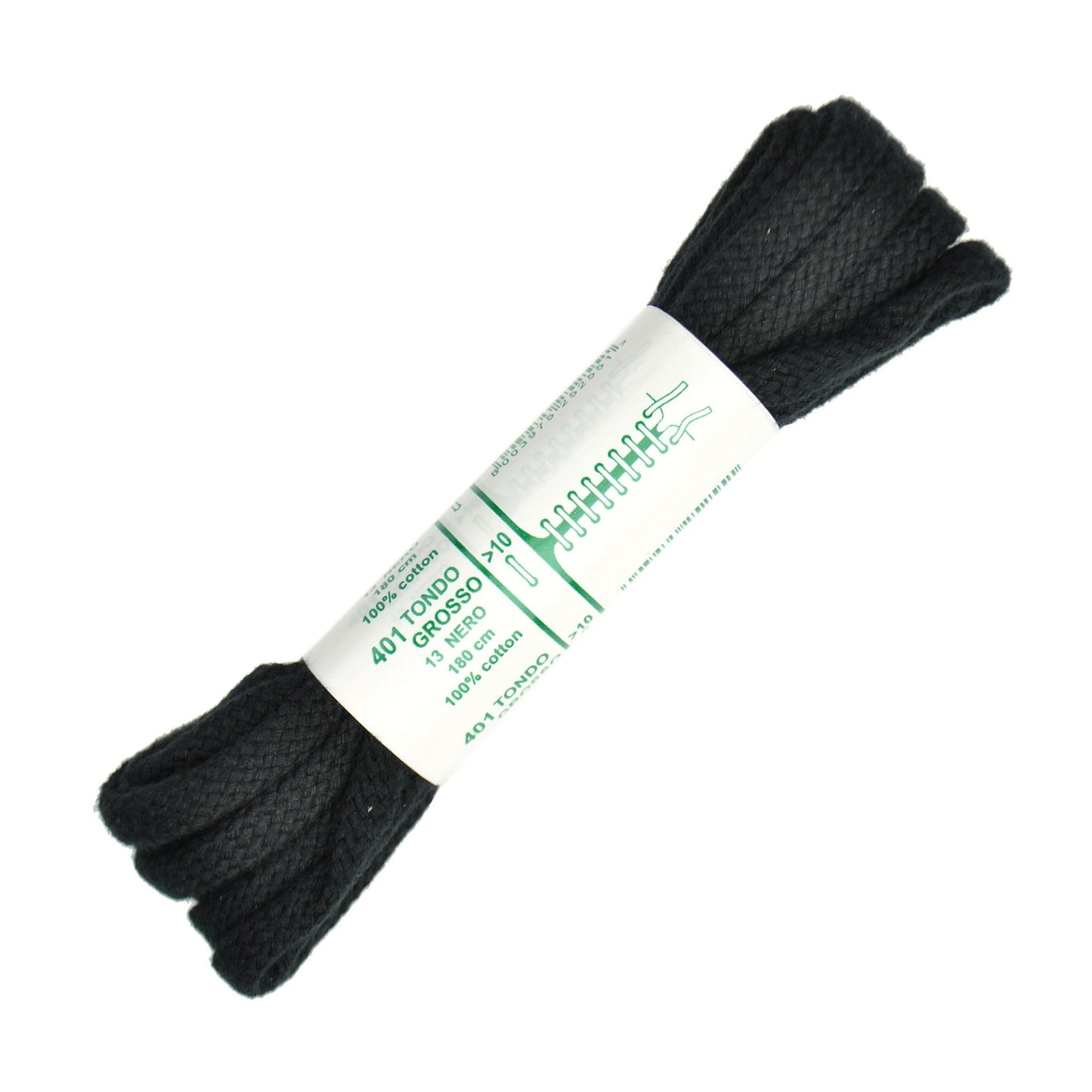 180cm Premium Cord Shoe Laces - Black 6mm