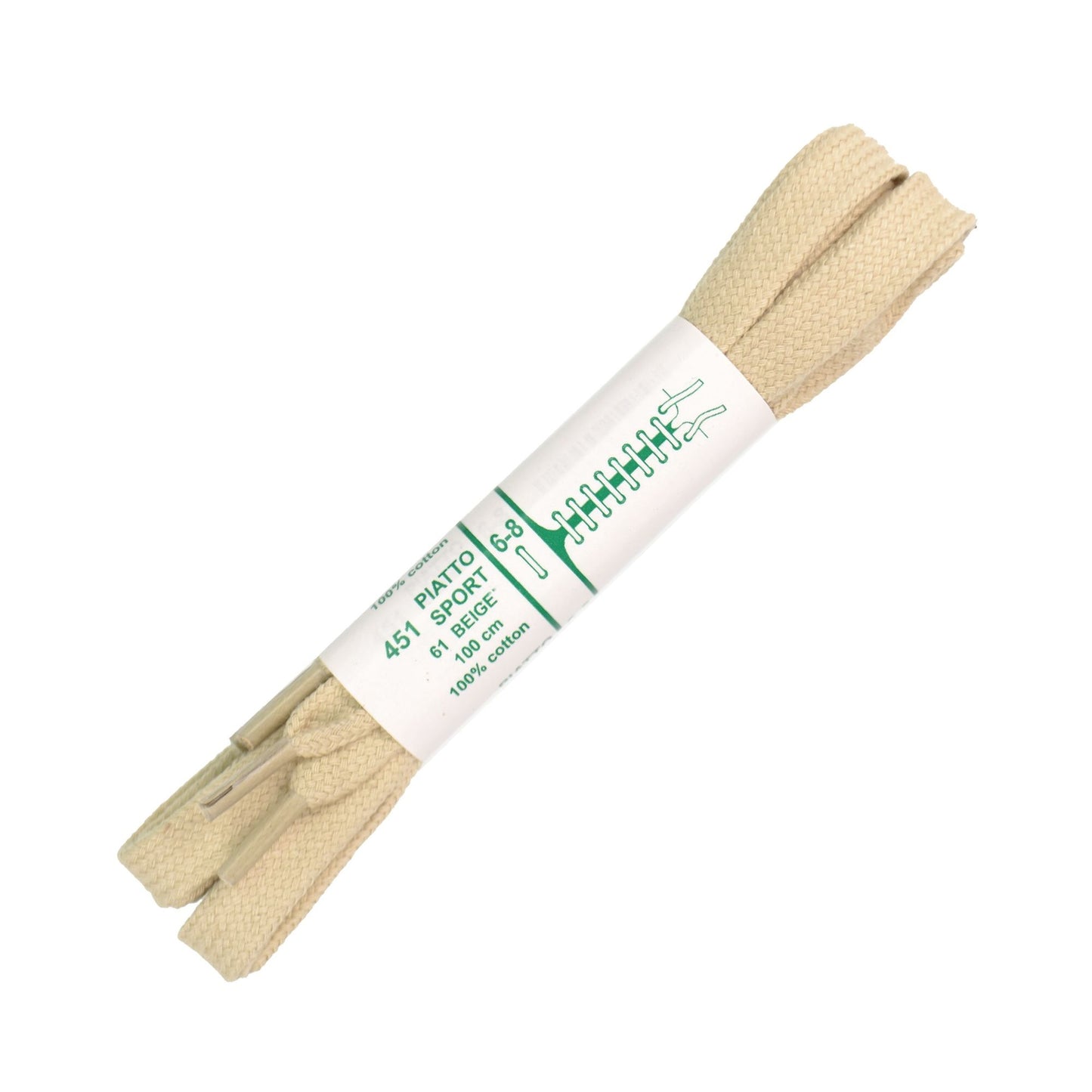 100cm Premium Flat Shoe Laces - Beige 8mm