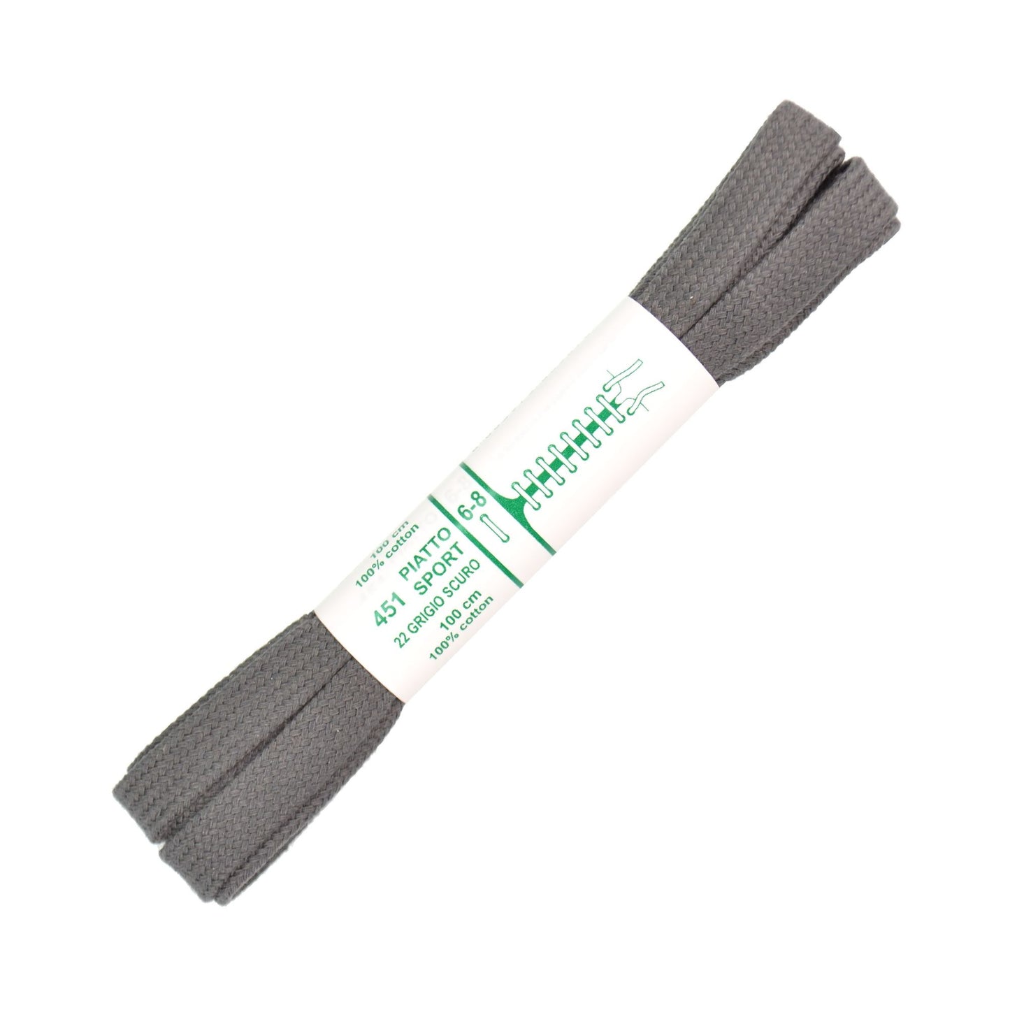 100cm Premium Flat Shoe Laces - Dark Grey 8mm