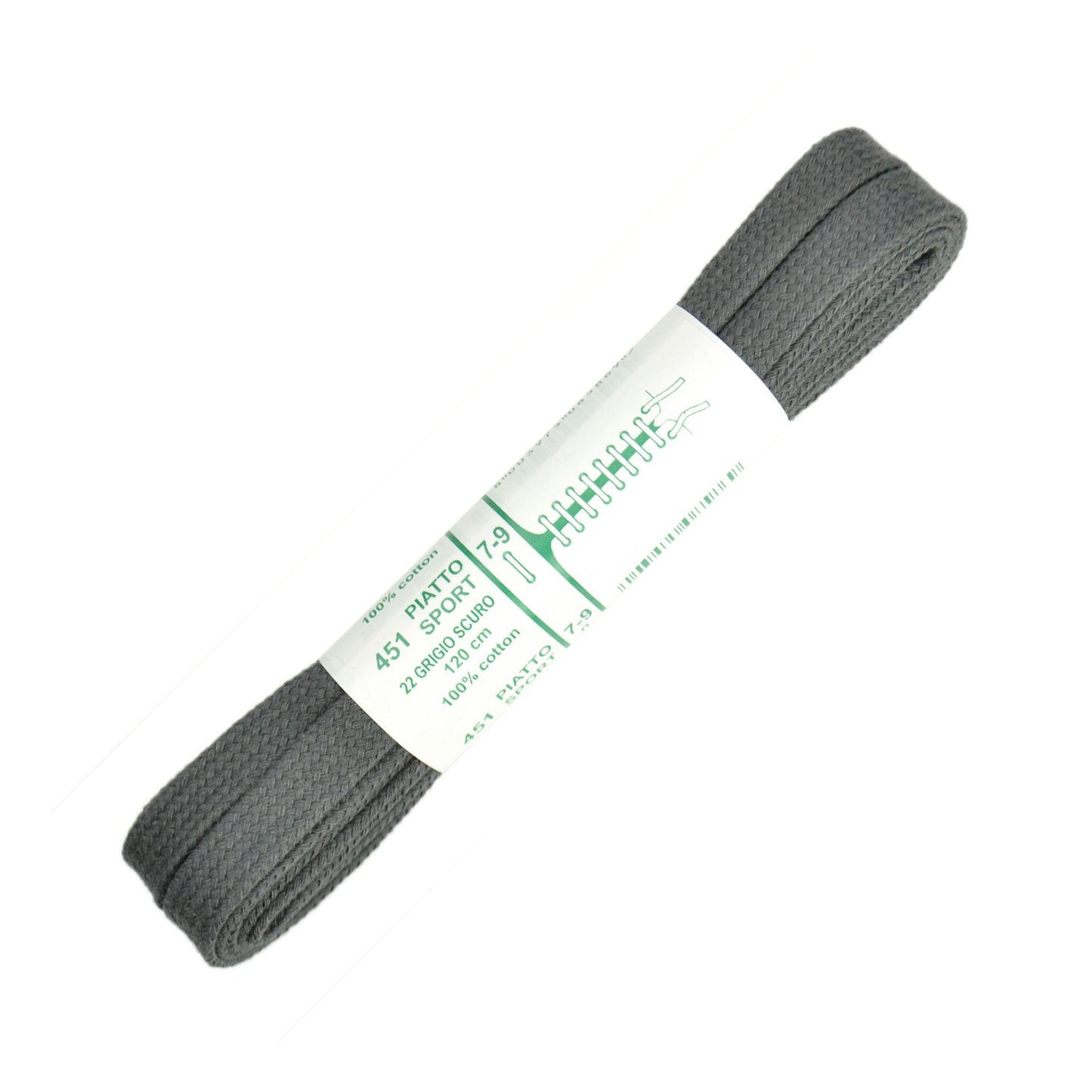 120cm Premium Flat Shoe Laces - Dark Grey 8mm