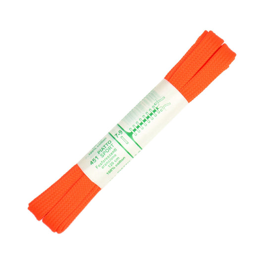 120cm Premium Flat Shoe Laces - Fluorescent Orange 8mm