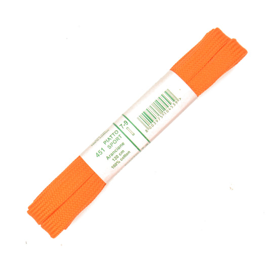 120cm Premium Flat Shoe Laces - Orange 8mm