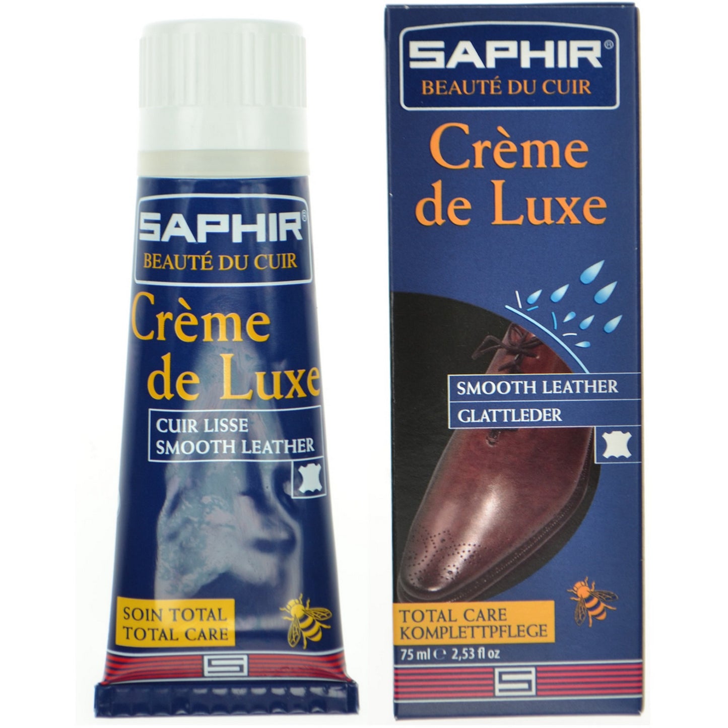 Saphir Creme de Luxe Shoe Polish with applicator - 75ml