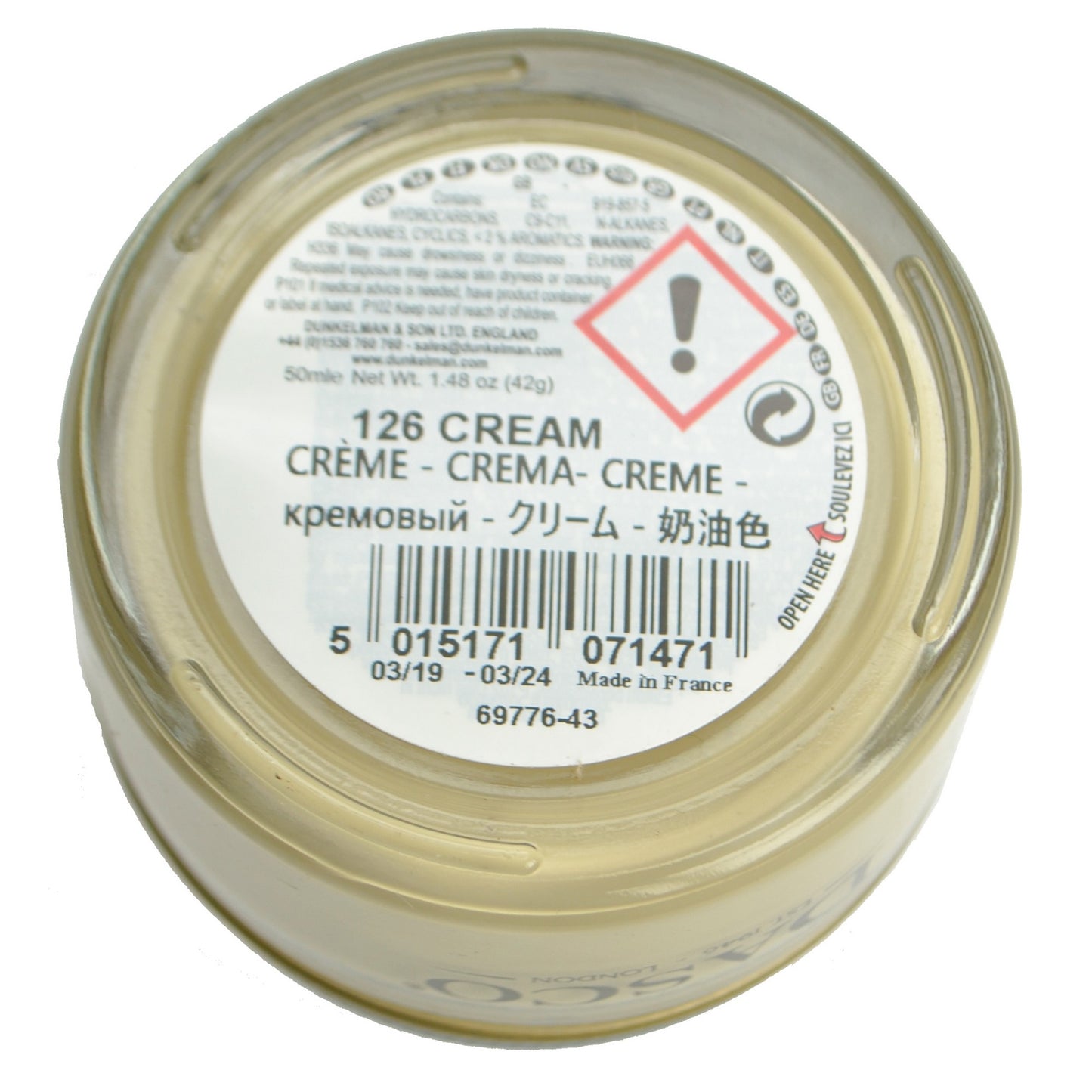 Dasco Shoe Cream Shoe Polish with Beeswax - Cream No.126