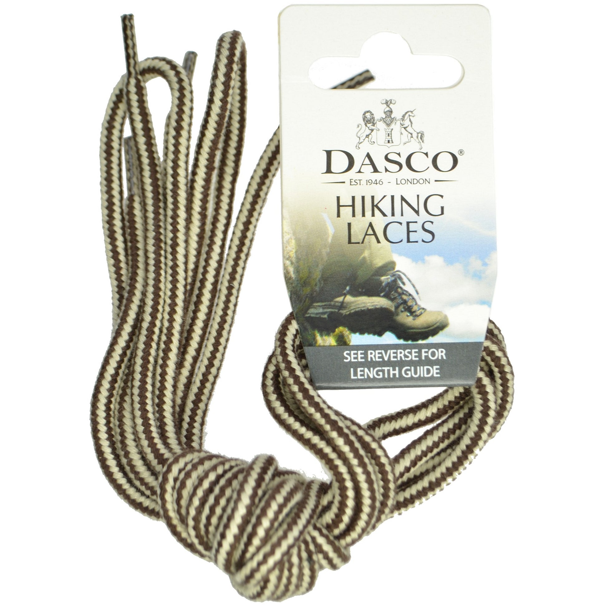 140cm Dasco Cord Hiking Shoe Laces Beige Brown pair