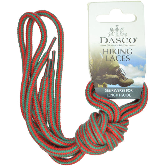 140cm Dasco Cord Hiking and Walking Boot Shoe Laces - Red & Green