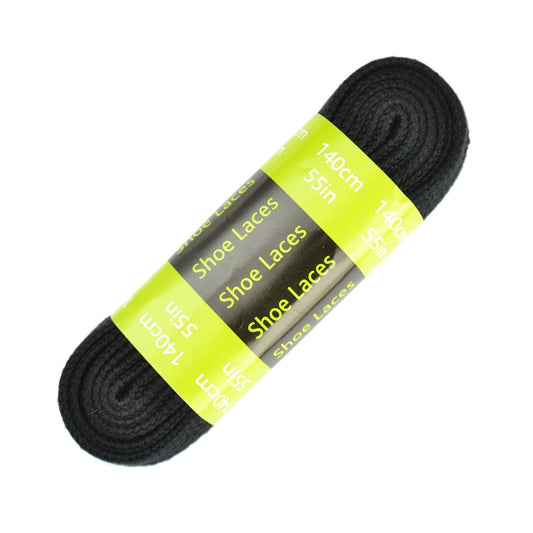 140cm Flat Shoe Laces - Black 9mm